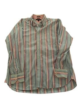 Tommy Hilfiger Men's Pastel Multistripe Button-Down Shirt L
